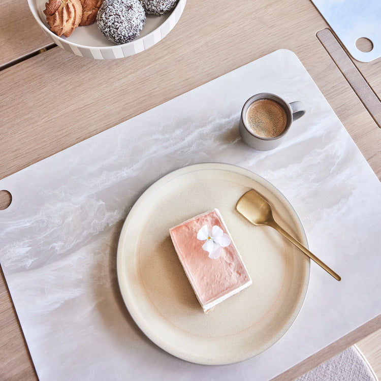 Frosted-White/Brown Plate